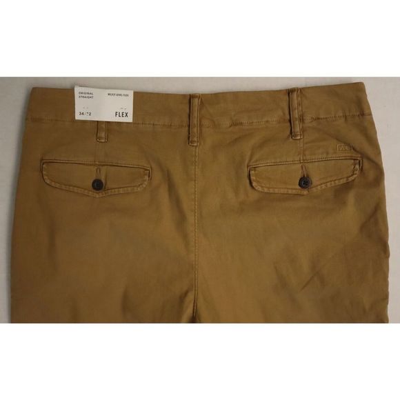 American Eagle Men's 34x32 Khaki Original Straight Ne(x)t Level Flex Pants - Picture 4 of 8